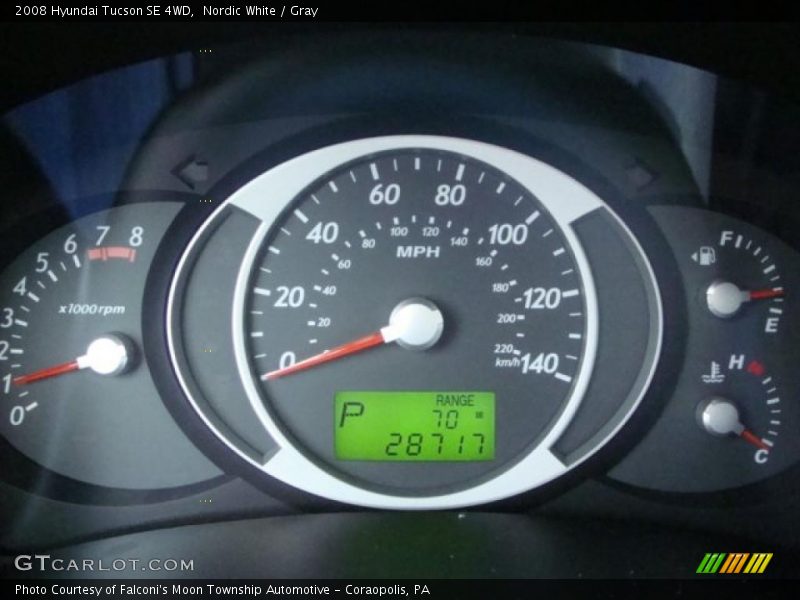 Nordic White / Gray 2008 Hyundai Tucson SE 4WD