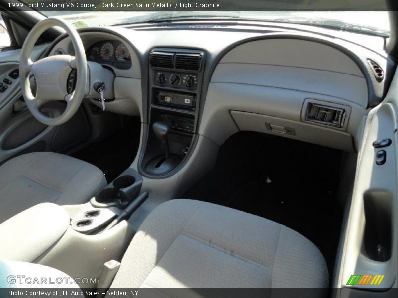 Dark Green Satin Metallic / Light Graphite 1999 Ford Mustang V6 Coupe
