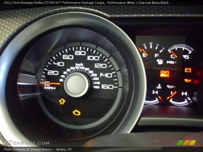 Performance White / Charcoal Black/Black 2011 Ford Mustang Shelby GT500 SVT Performance Package Coupe