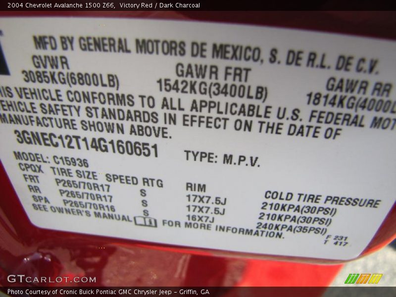 Victory Red / Dark Charcoal 2004 Chevrolet Avalanche 1500 Z66