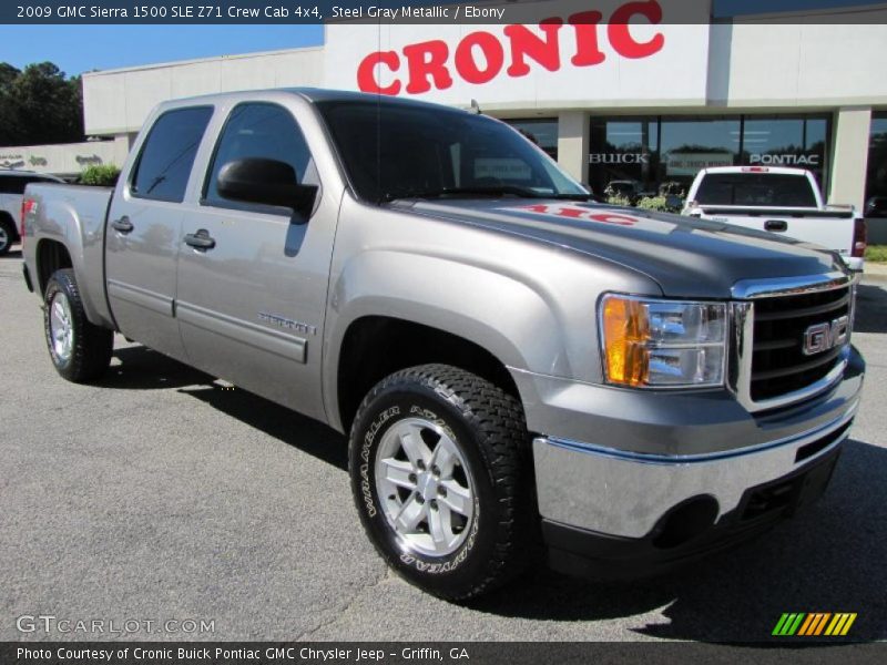 Steel Gray Metallic / Ebony 2009 GMC Sierra 1500 SLE Z71 Crew Cab 4x4