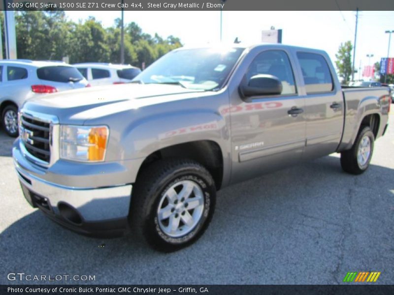 Steel Gray Metallic / Ebony 2009 GMC Sierra 1500 SLE Z71 Crew Cab 4x4