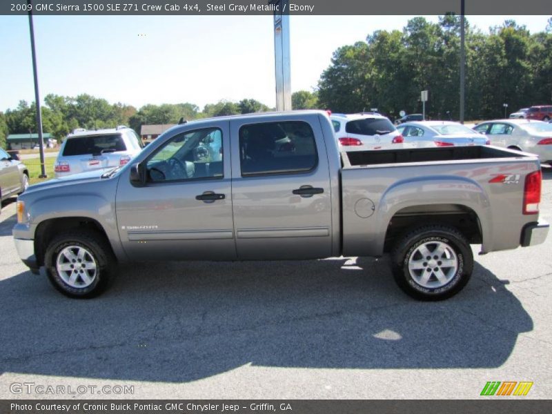 Steel Gray Metallic / Ebony 2009 GMC Sierra 1500 SLE Z71 Crew Cab 4x4