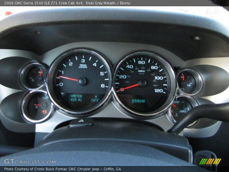 Steel Gray Metallic / Ebony 2009 GMC Sierra 1500 SLE Z71 Crew Cab 4x4