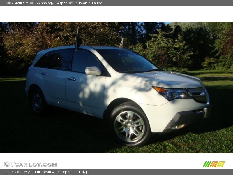 Aspen White Pearl / Taupe 2007 Acura MDX Technology