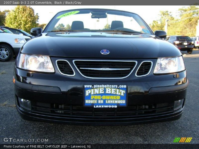 Black / Black/Gray 2007 Saab 9-3 2.0T Convertible