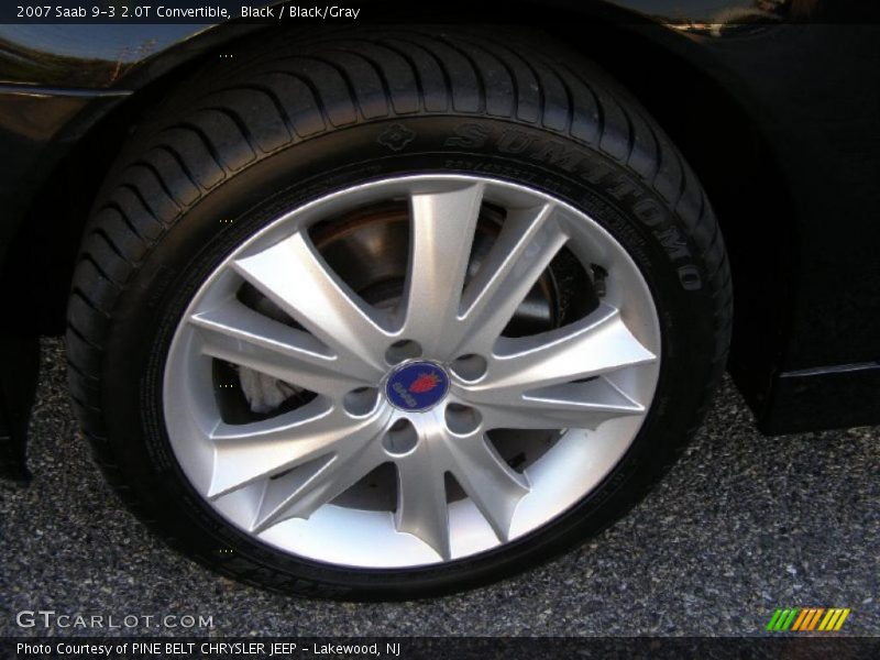 Black / Black/Gray 2007 Saab 9-3 2.0T Convertible