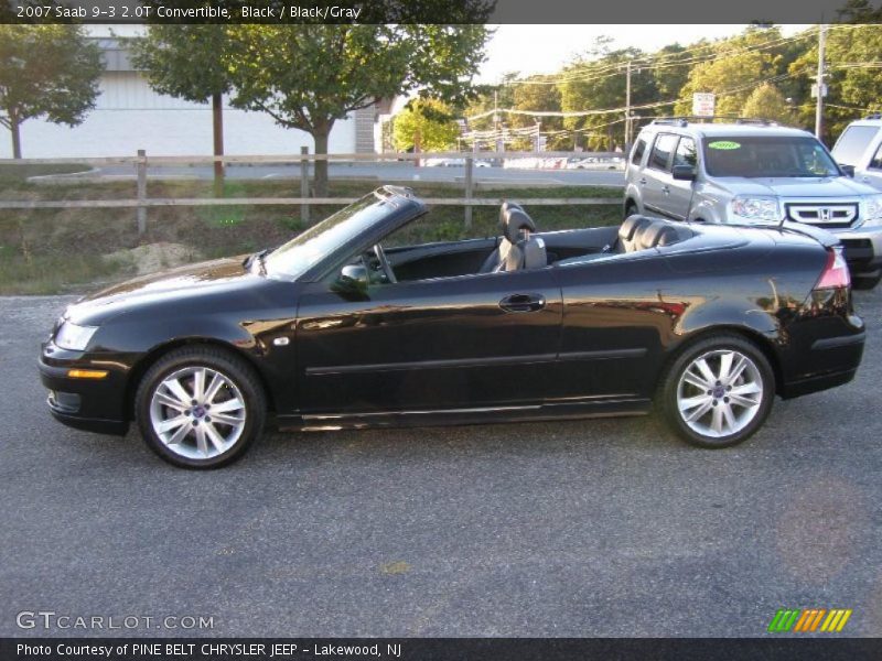 Black / Black/Gray 2007 Saab 9-3 2.0T Convertible