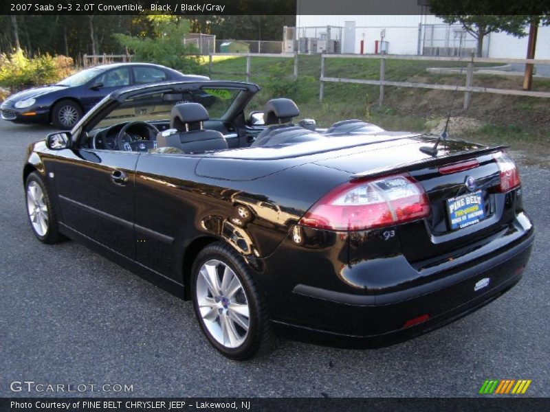 Black / Black/Gray 2007 Saab 9-3 2.0T Convertible