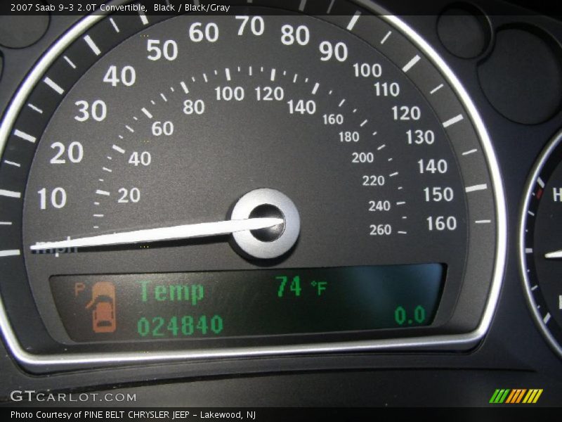Black / Black/Gray 2007 Saab 9-3 2.0T Convertible