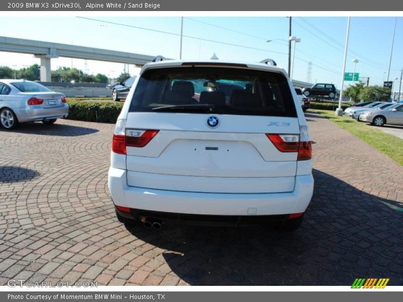 Alpine White / Sand Beige 2009 BMW X3 xDrive30i