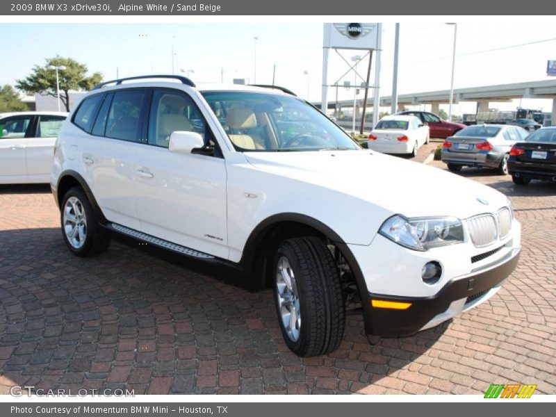 Alpine White / Sand Beige 2009 BMW X3 xDrive30i