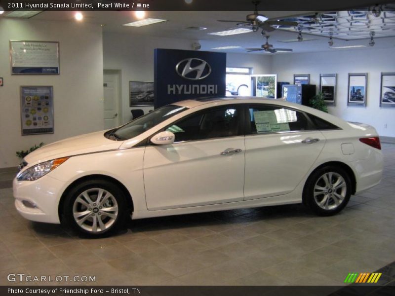 Pearl White / Wine 2011 Hyundai Sonata Limited
