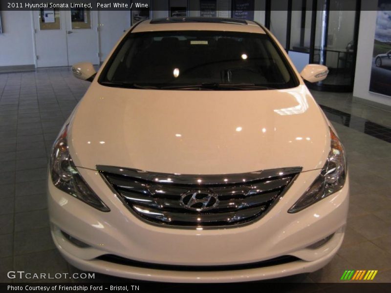 Pearl White / Wine 2011 Hyundai Sonata Limited