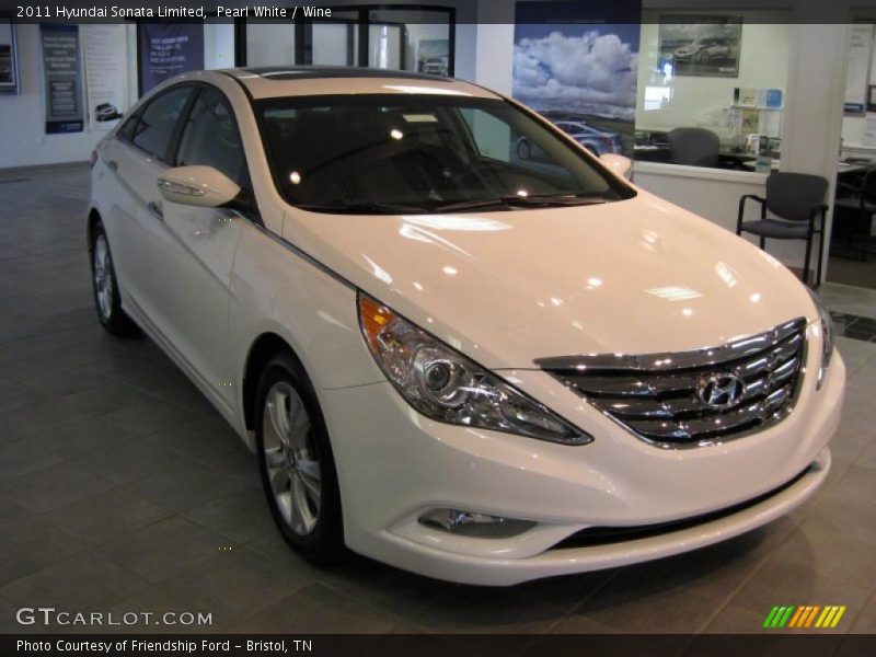 Pearl White / Wine 2011 Hyundai Sonata Limited