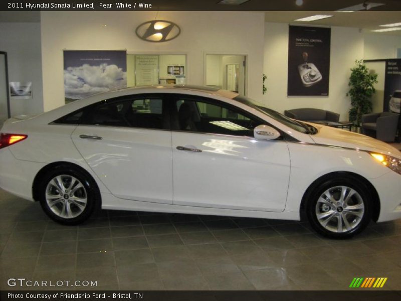 Pearl White / Wine 2011 Hyundai Sonata Limited