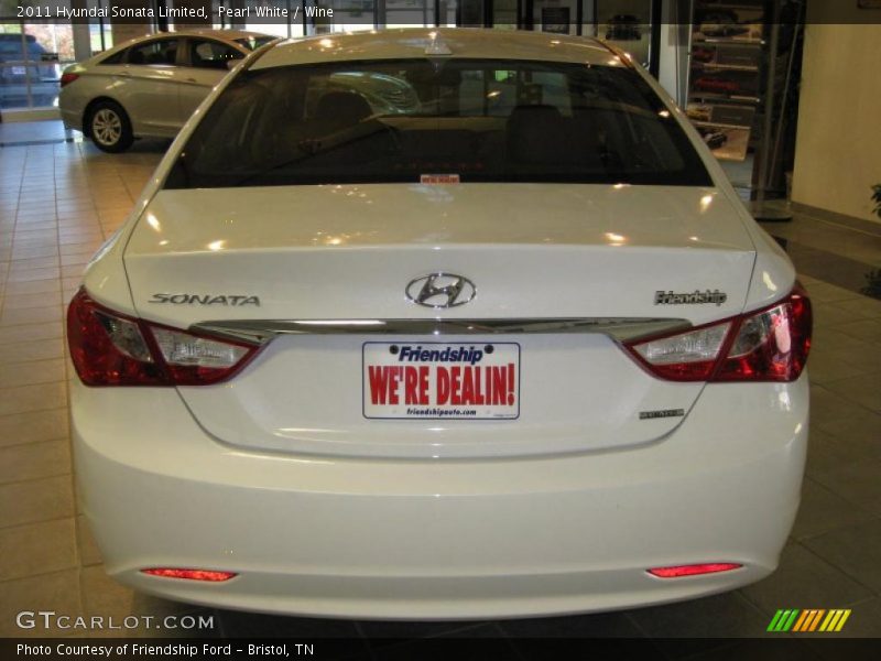Pearl White / Wine 2011 Hyundai Sonata Limited