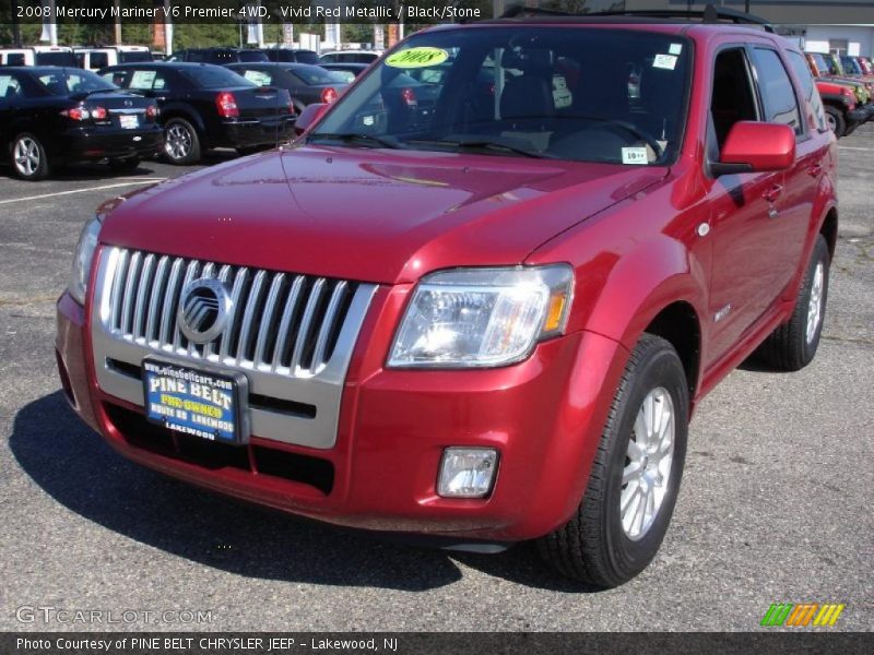 Vivid Red Metallic / Black/Stone 2008 Mercury Mariner V6 Premier 4WD