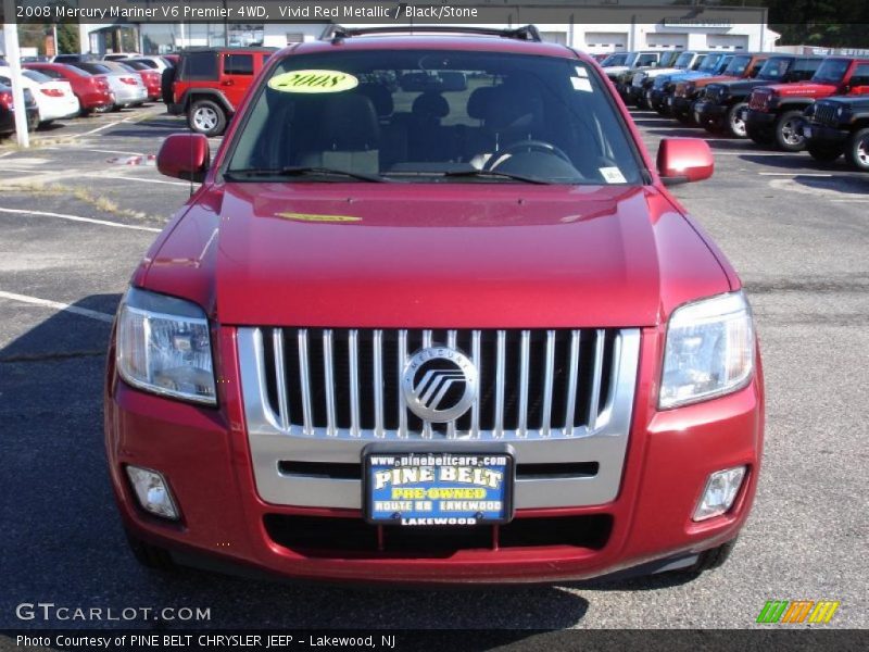 Vivid Red Metallic / Black/Stone 2008 Mercury Mariner V6 Premier 4WD