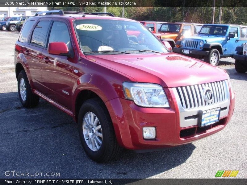 Vivid Red Metallic / Black/Stone 2008 Mercury Mariner V6 Premier 4WD