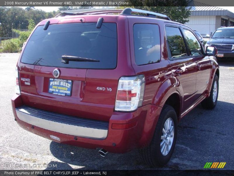 Vivid Red Metallic / Black/Stone 2008 Mercury Mariner V6 Premier 4WD