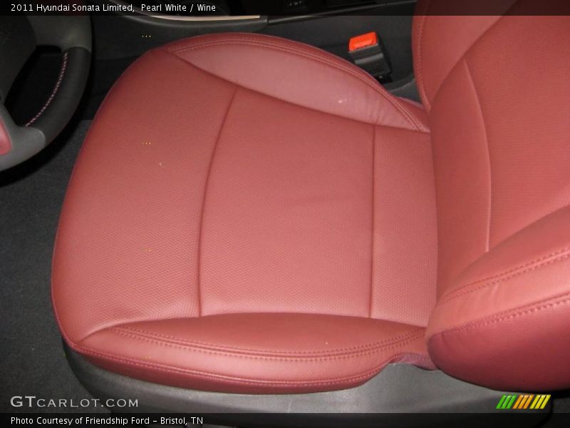 Pearl White / Wine 2011 Hyundai Sonata Limited