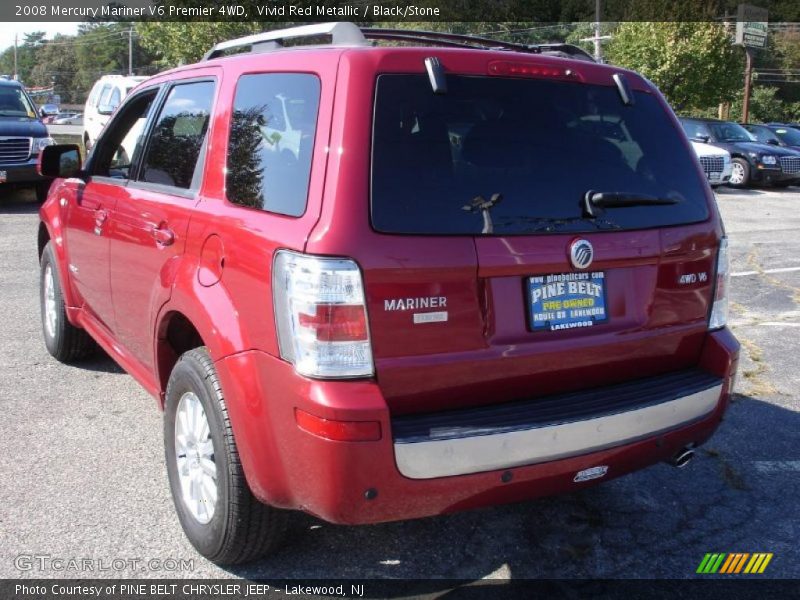 Vivid Red Metallic / Black/Stone 2008 Mercury Mariner V6 Premier 4WD