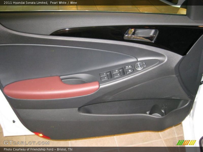 Pearl White / Wine 2011 Hyundai Sonata Limited