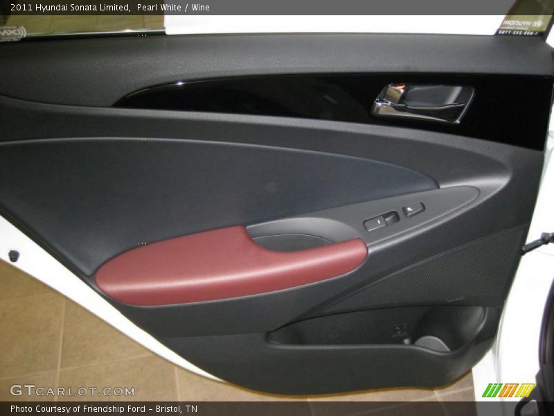 Pearl White / Wine 2011 Hyundai Sonata Limited