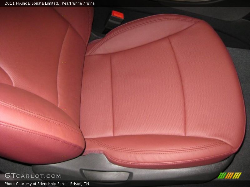 Pearl White / Wine 2011 Hyundai Sonata Limited