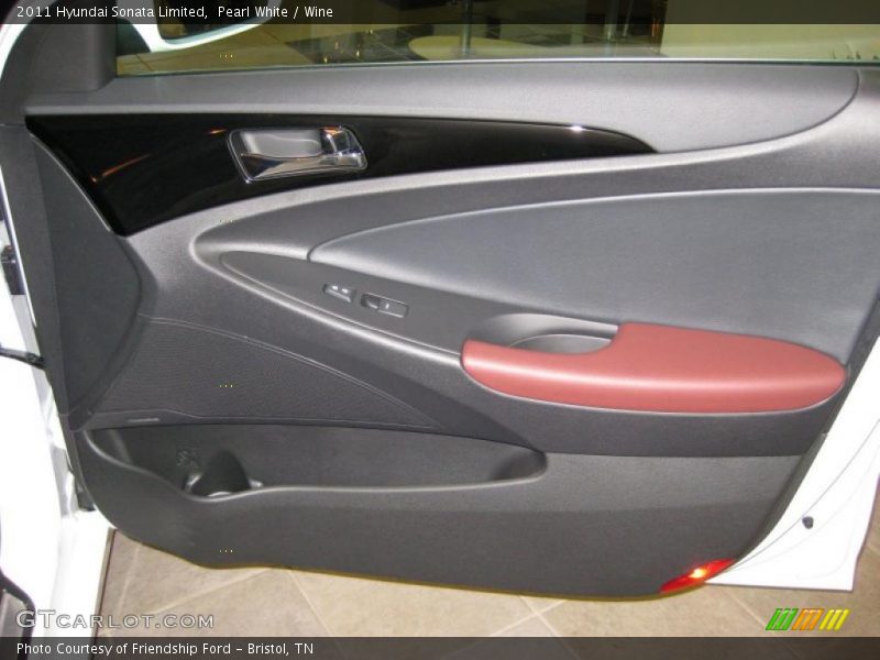 Pearl White / Wine 2011 Hyundai Sonata Limited