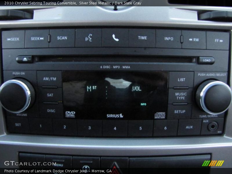 Silver Steel Metallic / Dark Slate Gray 2010 Chrysler Sebring Touring Convertible
