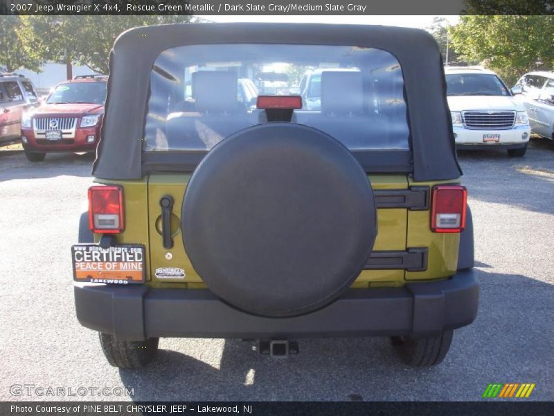 Rescue Green Metallic / Dark Slate Gray/Medium Slate Gray 2007 Jeep Wrangler X 4x4