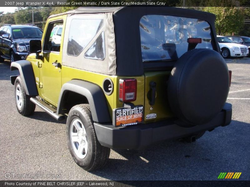 Rescue Green Metallic / Dark Slate Gray/Medium Slate Gray 2007 Jeep Wrangler X 4x4
