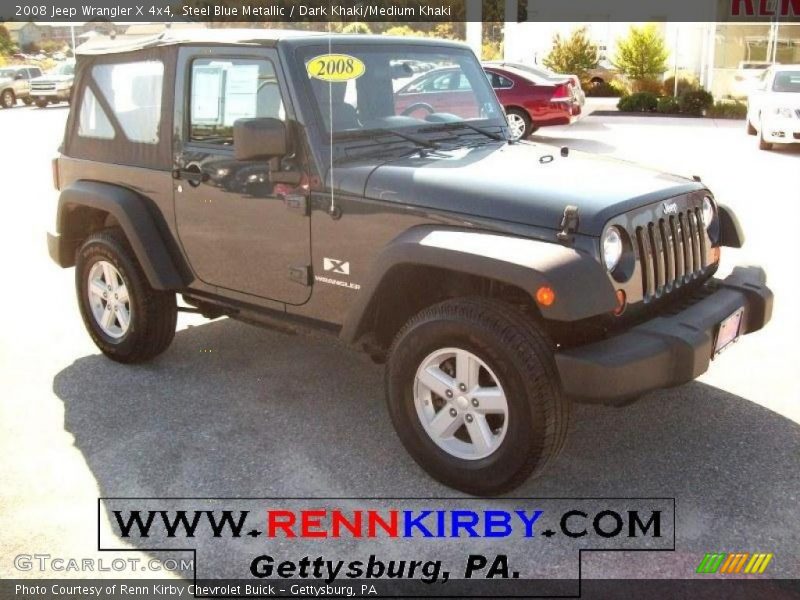 Steel Blue Metallic / Dark Khaki/Medium Khaki 2008 Jeep Wrangler X 4x4