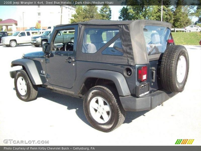 Steel Blue Metallic / Dark Khaki/Medium Khaki 2008 Jeep Wrangler X 4x4