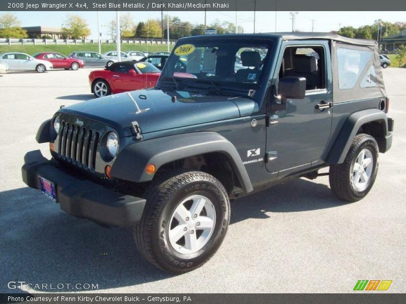 Steel Blue Metallic / Dark Khaki/Medium Khaki 2008 Jeep Wrangler X 4x4