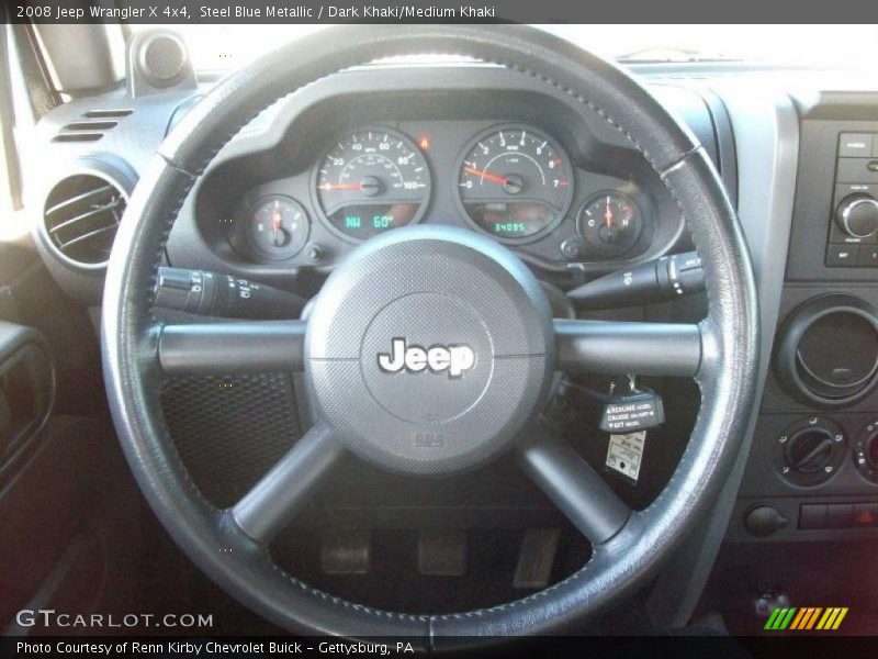 Steel Blue Metallic / Dark Khaki/Medium Khaki 2008 Jeep Wrangler X 4x4