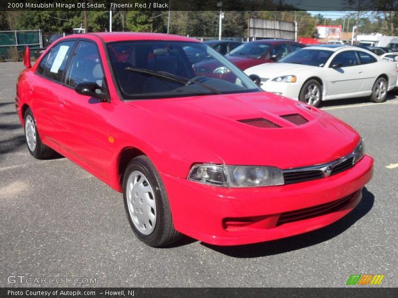 Phoenix Red / Black 2000 Mitsubishi Mirage DE Sedan