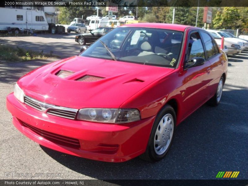 Phoenix Red / Black 2000 Mitsubishi Mirage DE Sedan