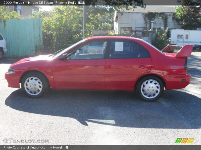 Phoenix Red / Black 2000 Mitsubishi Mirage DE Sedan