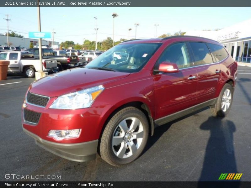 Red Jewel Metallic / Ebony/Ebony 2011 Chevrolet Traverse LT AWD