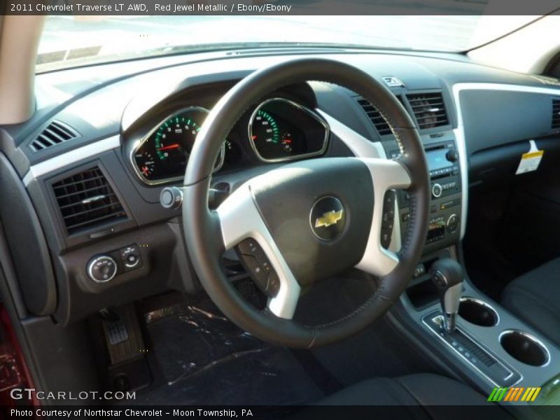 Red Jewel Metallic / Ebony/Ebony 2011 Chevrolet Traverse LT AWD