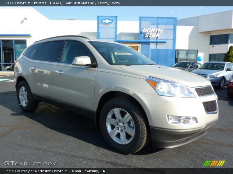 Gold Mist Metallic / Ebony/Ebony 2011 Chevrolet Traverse LT AWD