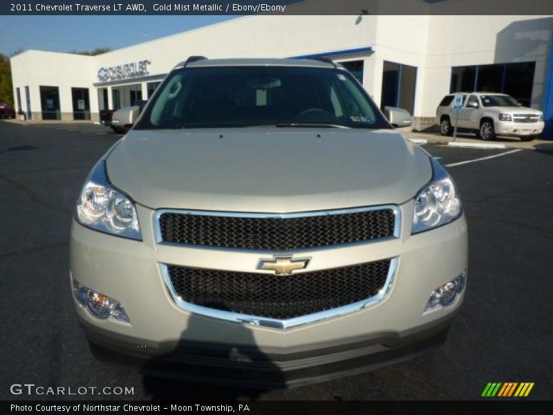 Gold Mist Metallic / Ebony/Ebony 2011 Chevrolet Traverse LT AWD
