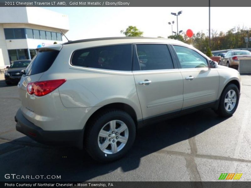 Gold Mist Metallic / Ebony/Ebony 2011 Chevrolet Traverse LT AWD