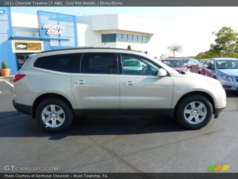 Gold Mist Metallic / Ebony/Ebony 2011 Chevrolet Traverse LT AWD