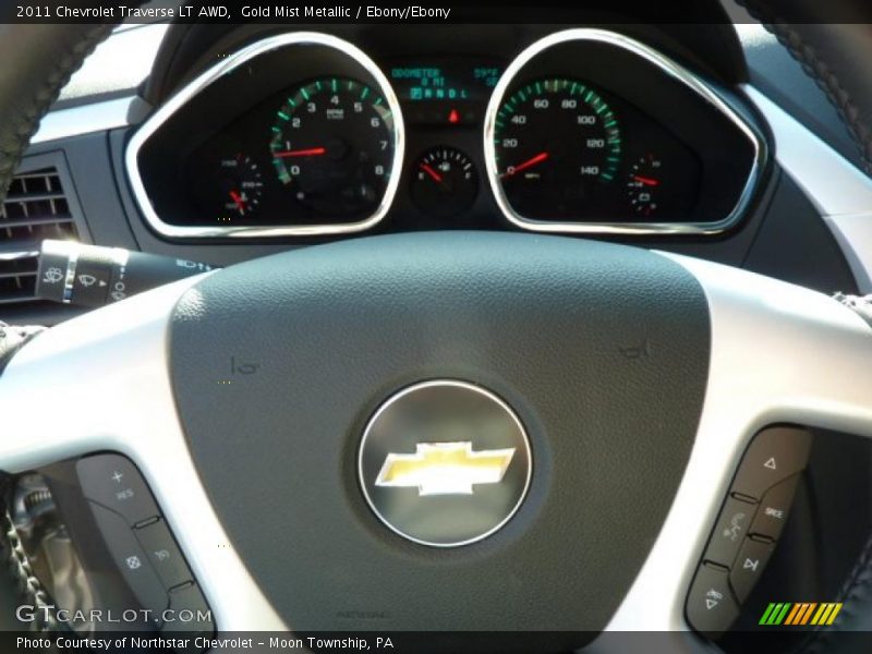 Gold Mist Metallic / Ebony/Ebony 2011 Chevrolet Traverse LT AWD