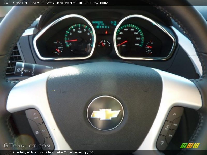 Red Jewel Metallic / Ebony/Ebony 2011 Chevrolet Traverse LT AWD