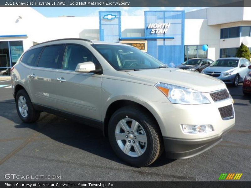 Gold Mist Metallic / Ebony/Ebony 2011 Chevrolet Traverse LT AWD